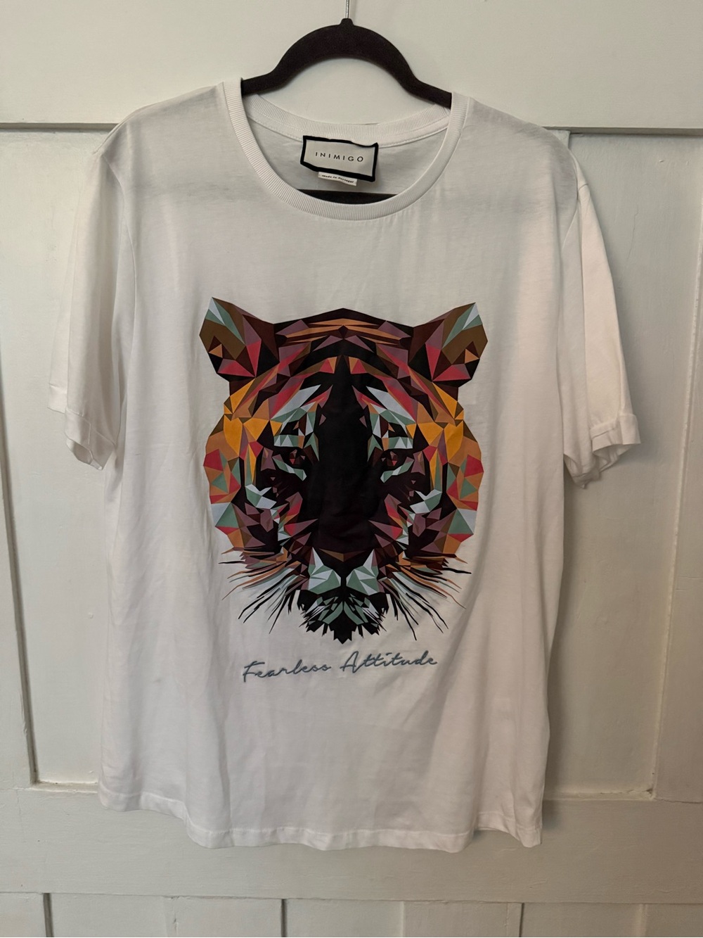 White Short-Sleeve Tiger Graphic Tee NWT